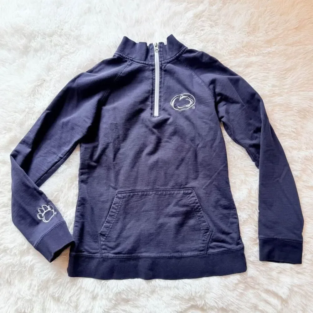 Penn State Quarter Zip Pullover Navy Blue Athletic Sweatshirt Women’s Small - Picture 3 of 8
